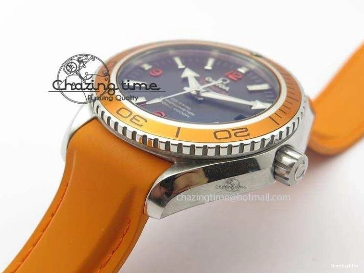 0516 Breathable Planet Ocean SS Bp Maker 45mm Orange Bezel On Orange Rubber Strap A 8221